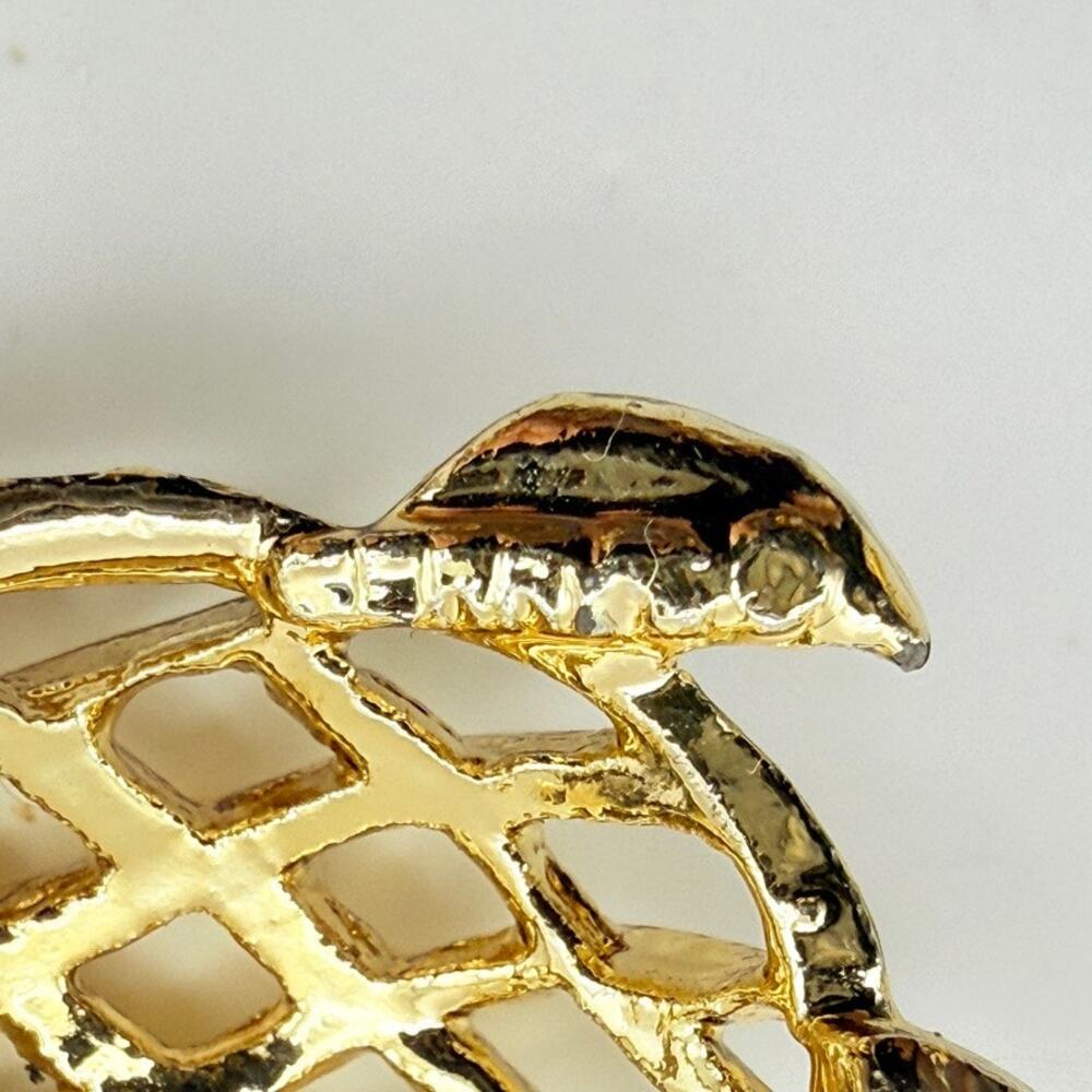 Huge Lot 21 Vtg Animal Insect Brooches Pins Gold Tone Rhinestone Enamel 3 Signed - Picture 13 of 15